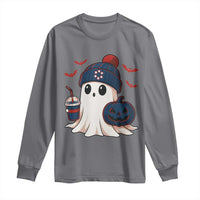 Ghost Halloween Long Sleeve Shirt Retro Patriots Halloween Costume - Wonder Print Shop