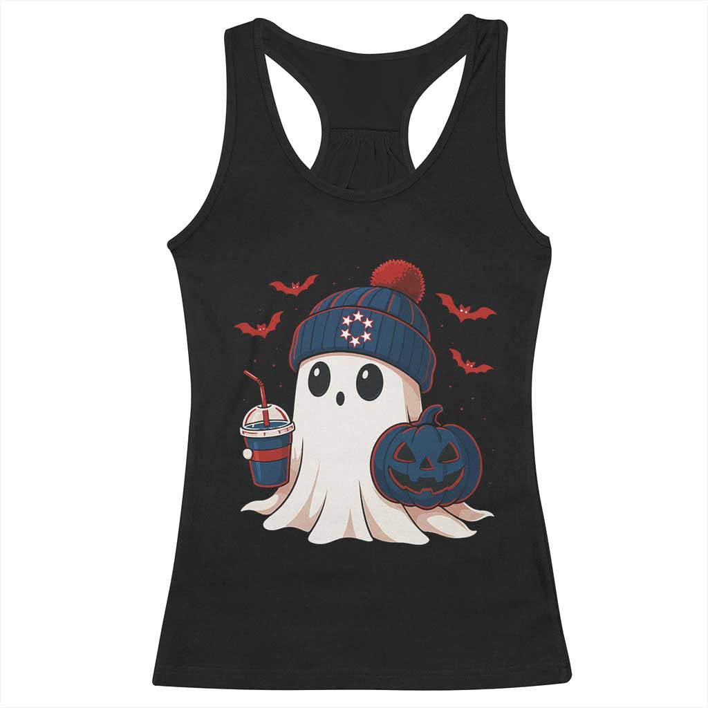 Ghost Halloween Racerback Tank Top Retro Patriots Halloween Costume - Wonder Print Shop