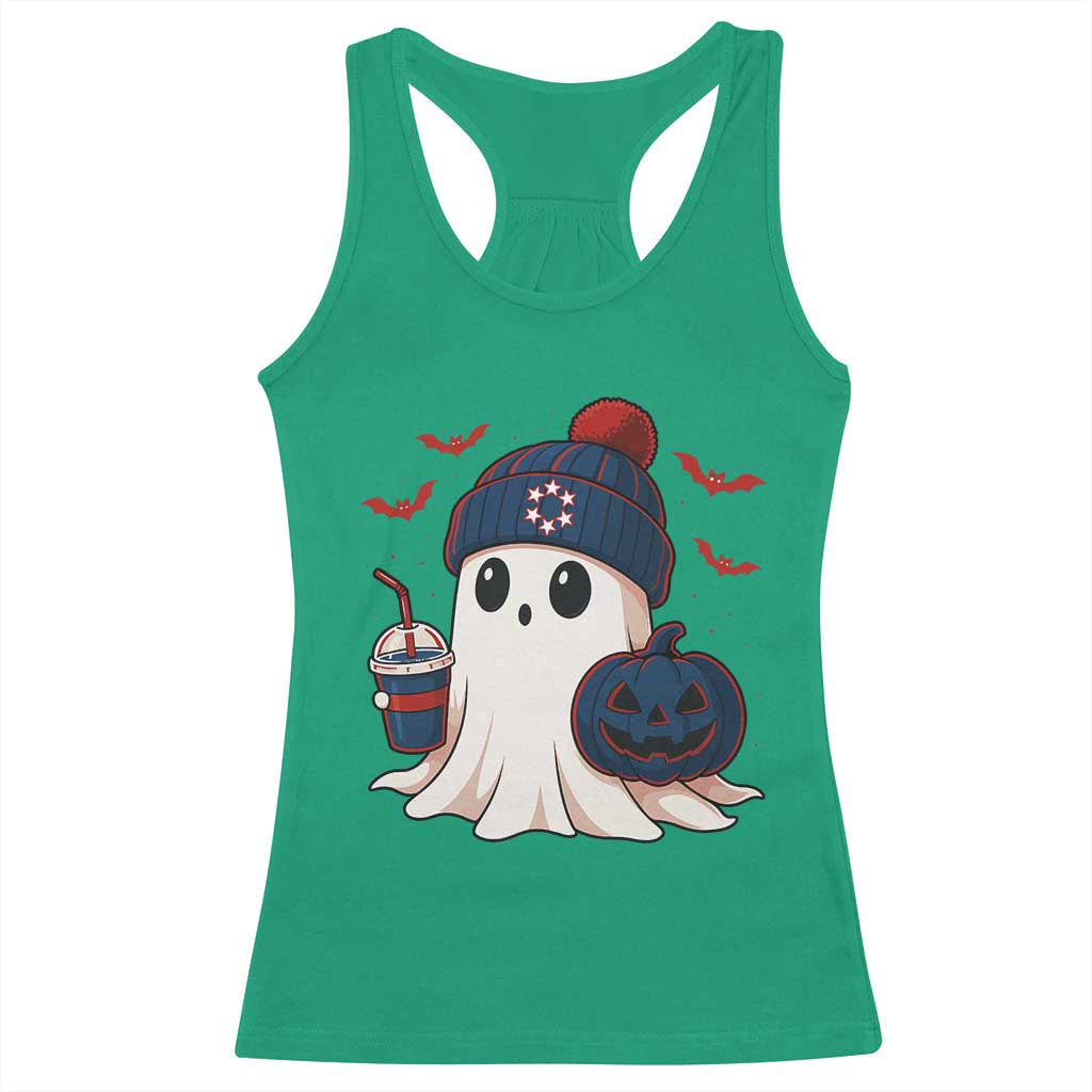 Ghost Halloween Racerback Tank Top Retro Patriots Halloween Costume - Wonder Print Shop