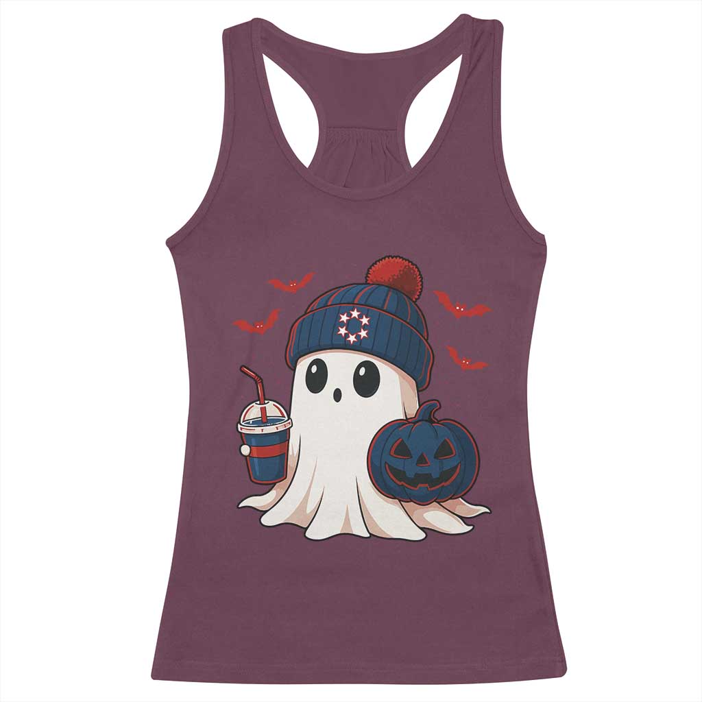 Ghost Halloween Racerback Tank Top Retro Patriots Halloween Costume - Wonder Print Shop