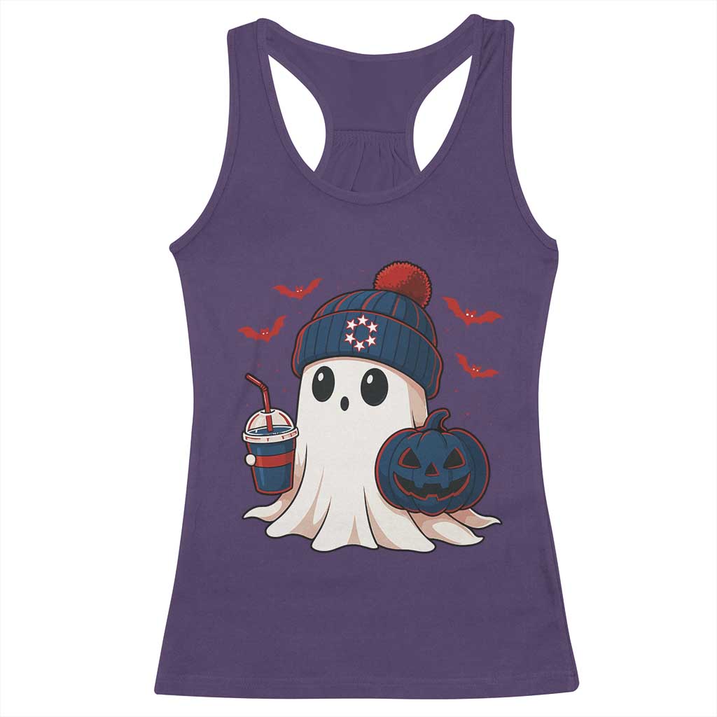 Ghost Halloween Racerback Tank Top Retro Patriots Halloween Costume - Wonder Print Shop