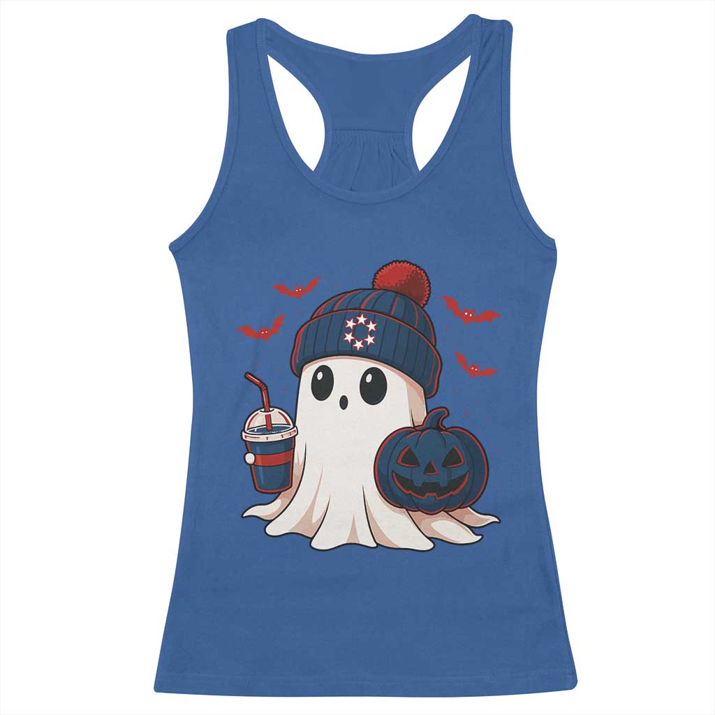 Ghost Halloween Racerback Tank Top Retro Patriots Halloween Costume - Wonder Print Shop