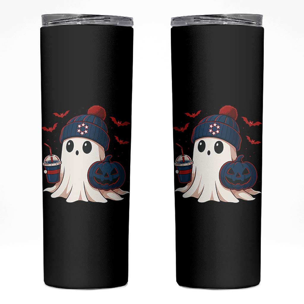 Ghost Halloween Skinny Tumbler Retro Patriots Halloween Costume - Wonder Print Shop