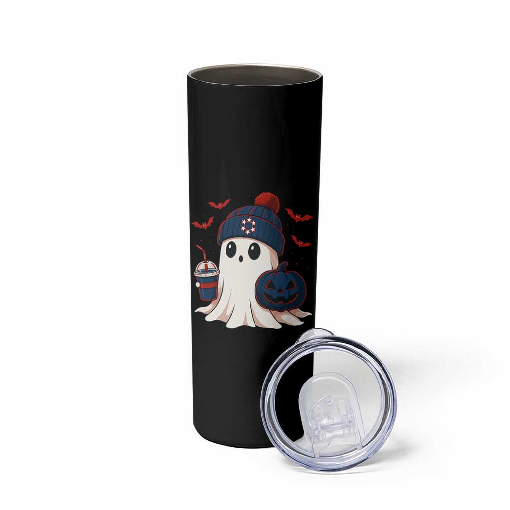 Ghost Halloween Skinny Tumbler Retro Patriots Halloween Costume - Wonder Print Shop