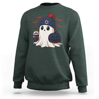 Ghost Halloween Sweatshirt Retro Patriots Halloween Costume - Wonder Print Shop