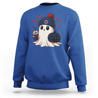 Ghost Halloween Sweatshirt Retro Patriots Halloween Costume - Wonder Print Shop