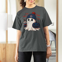 Ghost Halloween T Shirt For Women Retro Patriots Halloween Costume - Wonder Print Shop