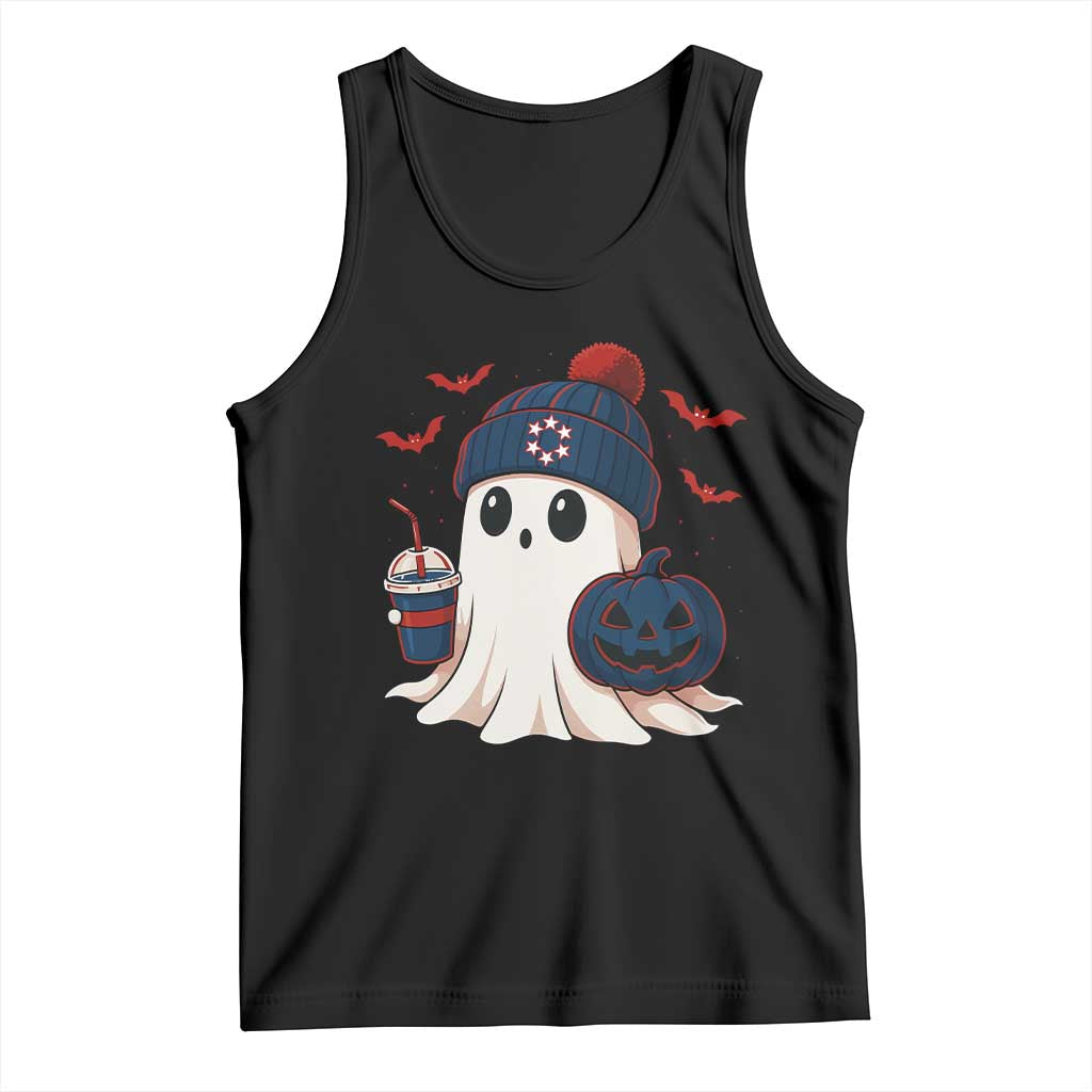 Ghost Halloween Tank Top Retro Patriots Halloween Costume - Wonder Print Shop