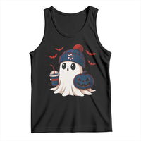 Ghost Halloween Tank Top Retro Patriots Halloween Costume - Wonder Print Shop
