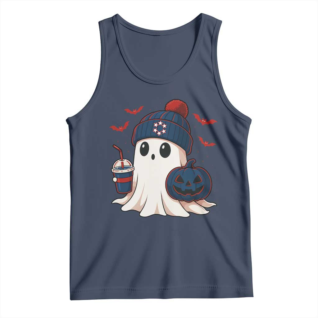 Ghost Halloween Tank Top Retro Patriots Halloween Costume - Wonder Print Shop