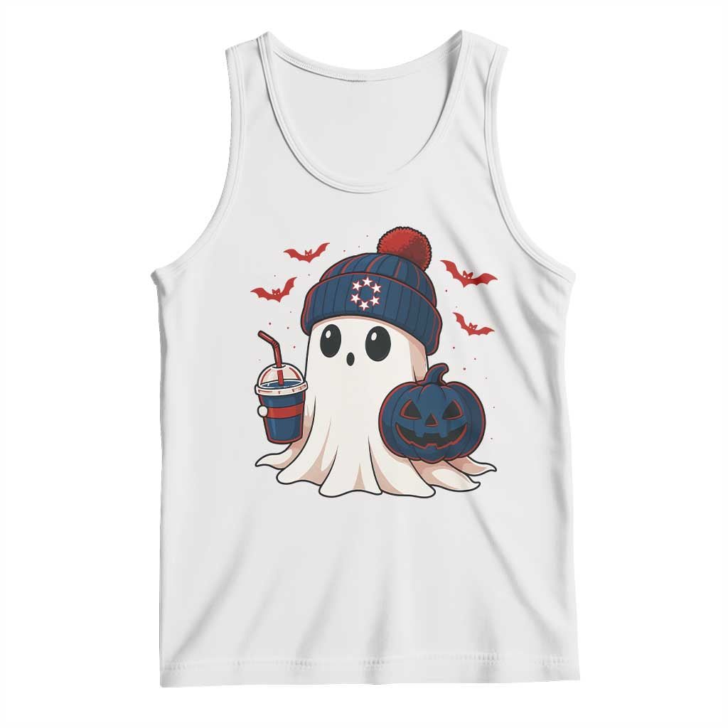 Ghost Halloween Tank Top Retro Patriots Halloween Costume - Wonder Print Shop