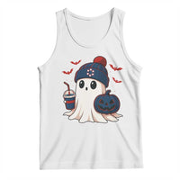 Ghost Halloween Tank Top Retro Patriots Halloween Costume - Wonder Print Shop