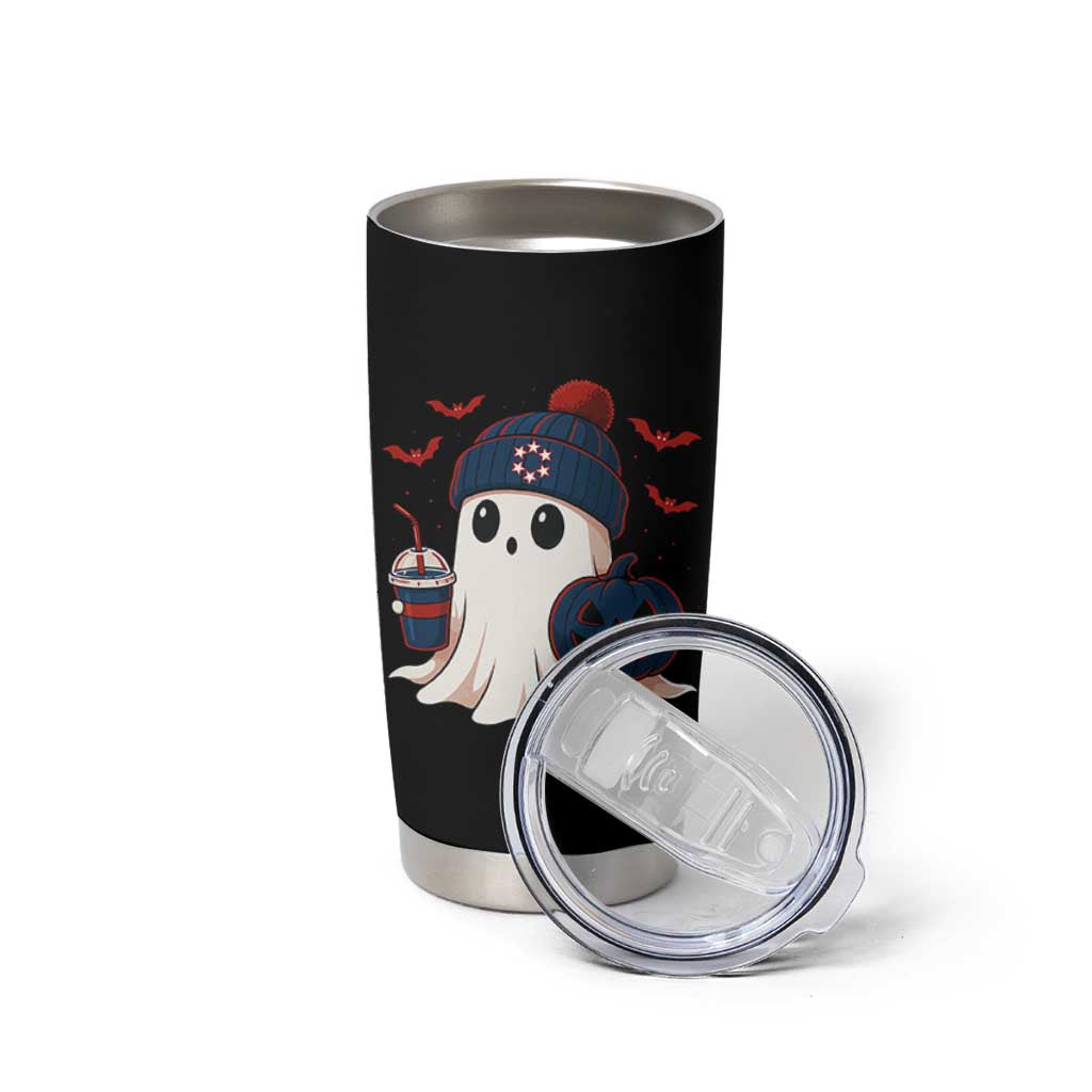 Ghost Halloween Tumbler Cup Retro Patriots Halloween Costume - Wonder Print Shop