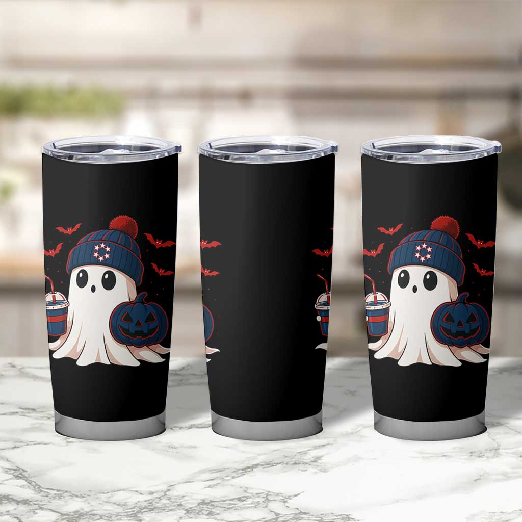 Ghost Halloween Tumbler Cup Retro Patriots Halloween Costume - Wonder Print Shop