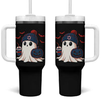 Ghost Halloween Tumbler With Handle Retro Patriots Halloween Costume - Wonder Print Shop
