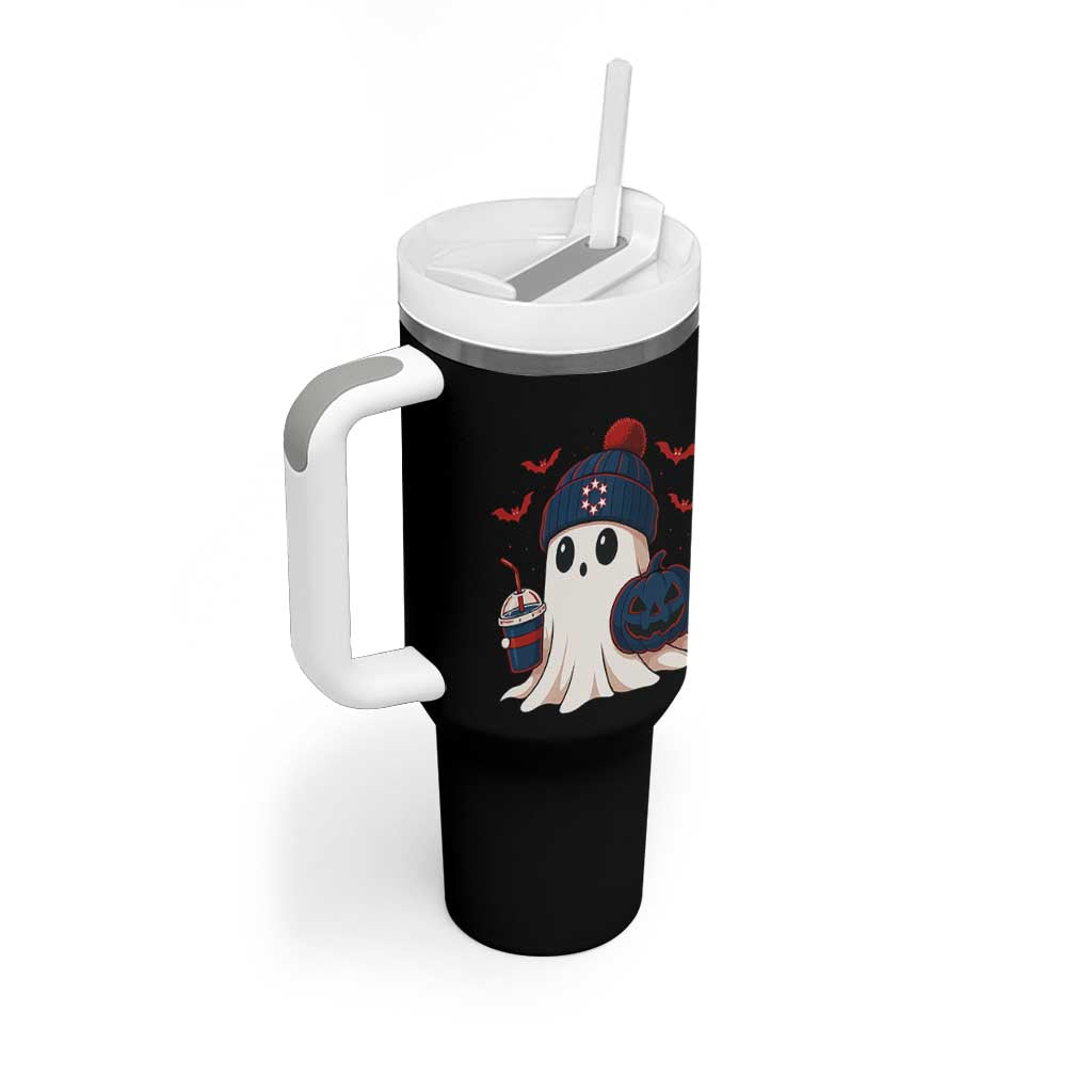 Ghost Halloween Tumbler With Handle Retro Patriots Halloween Costume - Wonder Print Shop