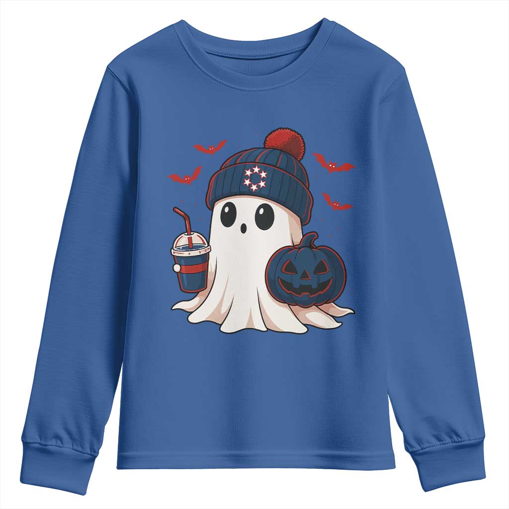 Ghost Halloween Youth Sweatshirt Retro Patriots Halloween Costume - Wonder Print Shop