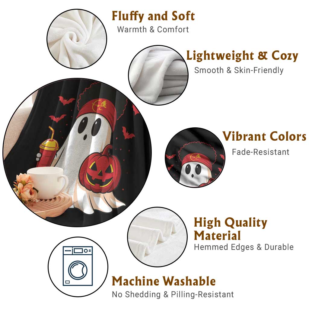 Halloween Chiefs Ghost Throw Blanket Pumpkin Ghost Costume - Wonder Print Shop