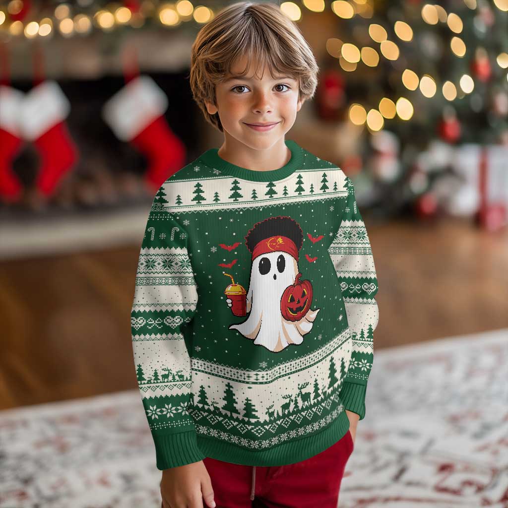 Halloween Chiefs Ghost Ugly Christmas Sweater Pumpkin Ghost Costume - Wonder Print Shop