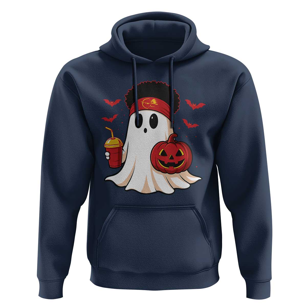 Halloween Chiefs Ghost Hoodie Pumpkin Ghost Costume - Wonder Print Shop