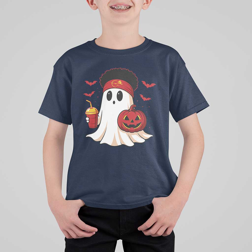 Halloween Chiefs Ghost T Shirt For Kid Pumpkin Ghost Costume - Wonder Print Shop