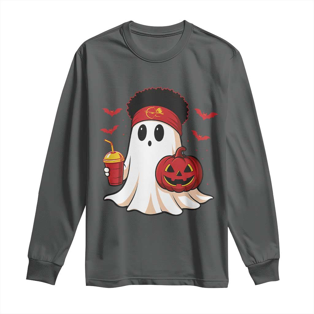 Halloween Chiefs Ghost Long Sleeve Shirt Pumpkin Ghost Costume - Wonder Print Shop