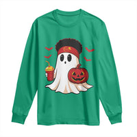 Halloween Chiefs Ghost Long Sleeve Shirt Pumpkin Ghost Costume - Wonder Print Shop