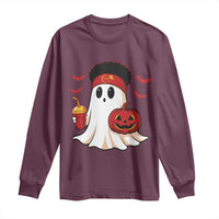 Halloween Chiefs Ghost Long Sleeve Shirt Pumpkin Ghost Costume - Wonder Print Shop