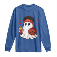 Halloween Chiefs Ghost Long Sleeve Shirt Pumpkin Ghost Costume - Wonder Print Shop