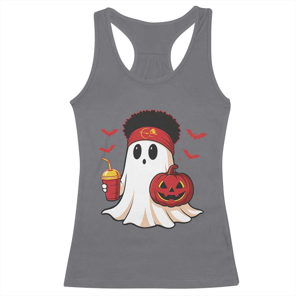 Halloween Chiefs Ghost Racerback Tank Top Pumpkin Ghost Costume - Wonder Print Shop