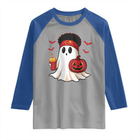 Halloween Chiefs Ghost Raglan Shirt Pumpkin Ghost Costume - Wonder Print Shop