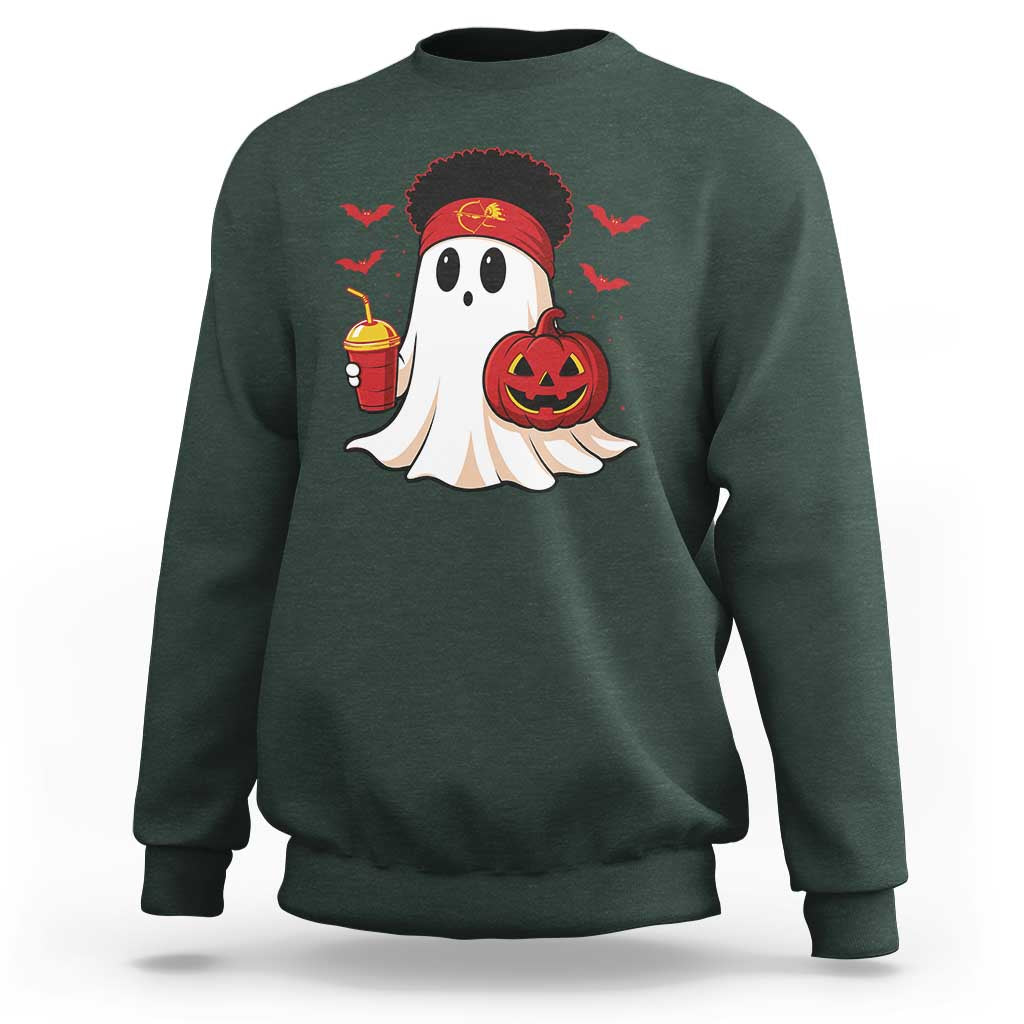 Halloween Chiefs Ghost Sweatshirt Pumpkin Ghost Costume - Wonder Print Shop