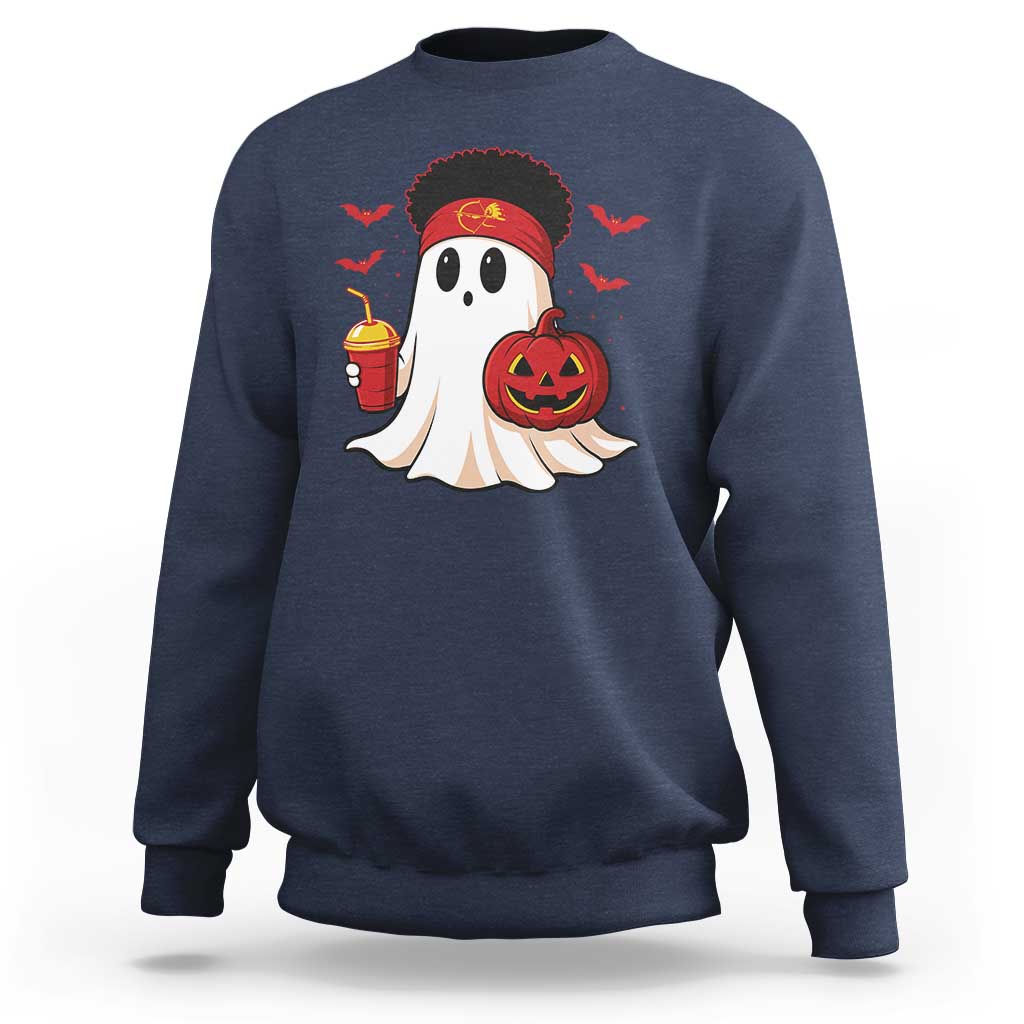 Halloween Chiefs Ghost Sweatshirt Pumpkin Ghost Costume - Wonder Print Shop