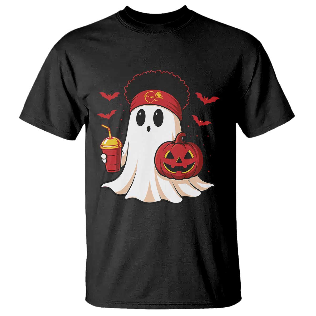 Halloween Chiefs Ghost T Shirt Pumpkin Ghost Costume - Wonder Print Shop