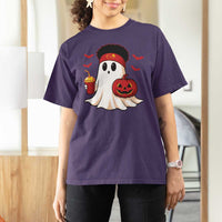 Halloween Chiefs Ghost T Shirt For Women Pumpkin Ghost Costume - Wonder Print Shop