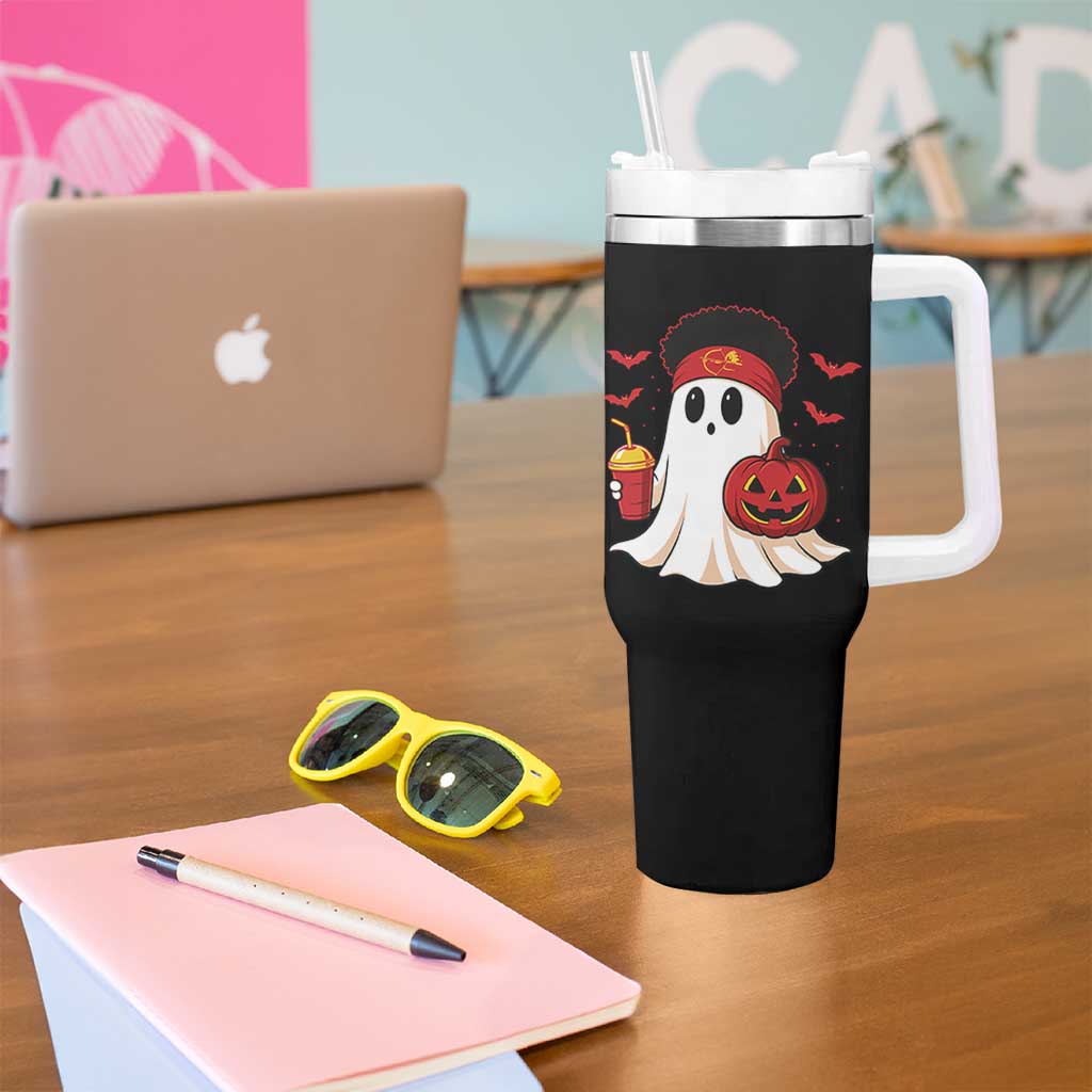 Halloween Chiefs Ghost Tumbler With Handle Pumpkin Ghost Costume - Wonder Print Shop