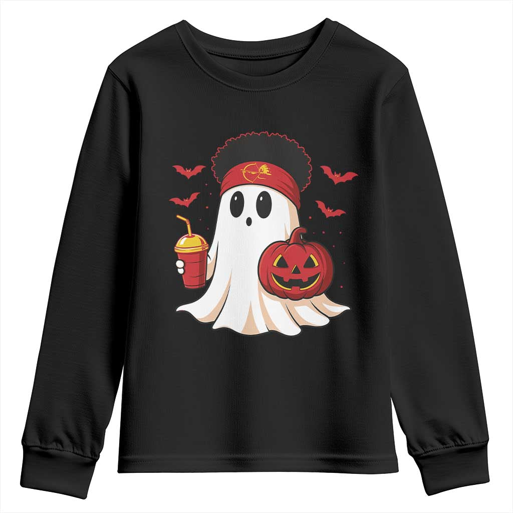 Halloween Chiefs Ghost Youth Sweatshirt Pumpkin Ghost Costume - Wonder Print Shop
