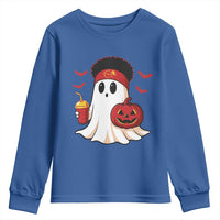 Halloween Chiefs Ghost Youth Sweatshirt Pumpkin Ghost Costume - Wonder Print Shop