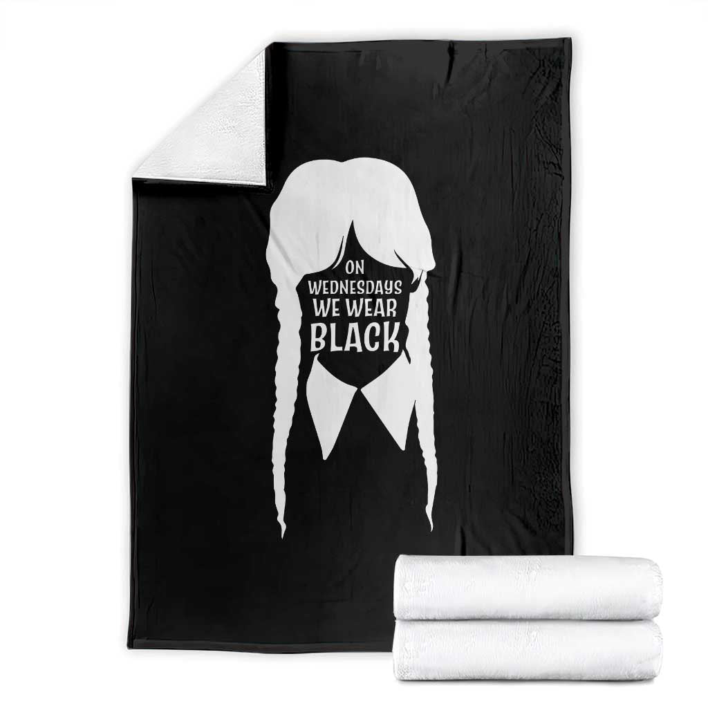 On Wednesdays We Wear Black Throw Blanket Goth Halloween - Wonder Print Shop