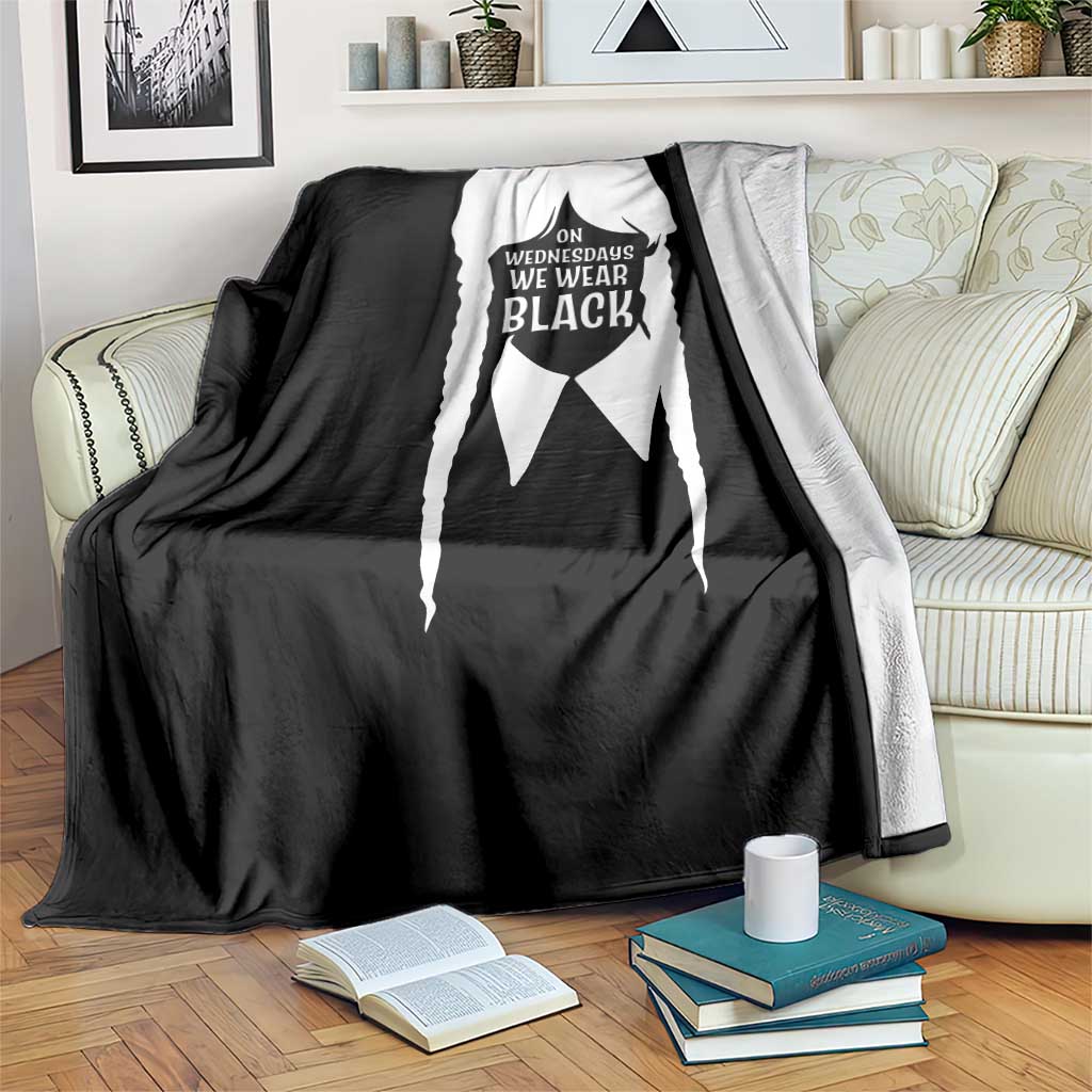 On Wednesdays We Wear Black Throw Blanket Goth Halloween - Wonder Print Shop