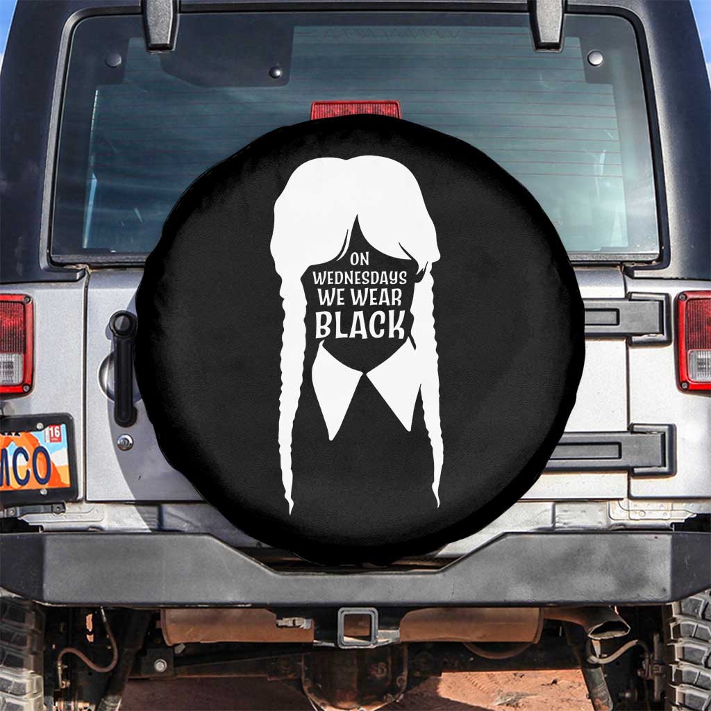 On Wednesdays We Wear Black Spare Tire Cover Goth Halloween - Wonder Print Shop