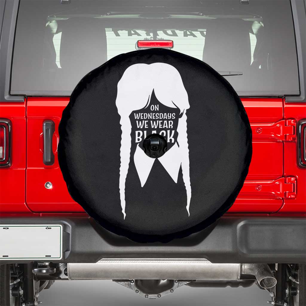 On Wednesdays We Wear Black Spare Tire Cover Goth Halloween - Wonder Print Shop