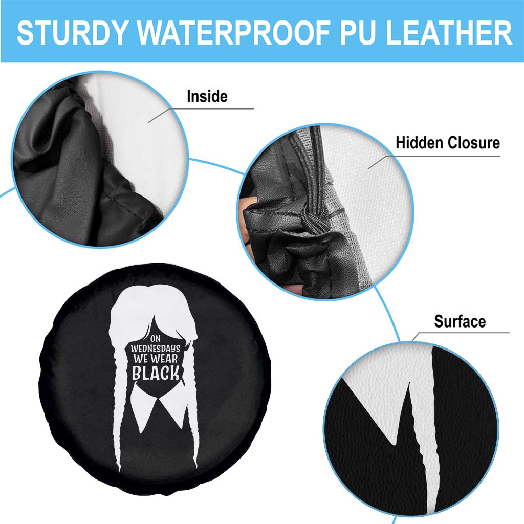 On Wednesdays We Wear Black Spare Tire Cover Goth Halloween - Wonder Print Shop