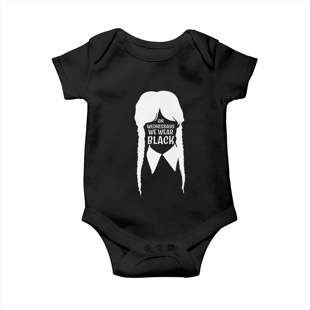 On Wednesdays We Wear Black Baby Onesie Goth Halloween - Wonder Print Shop