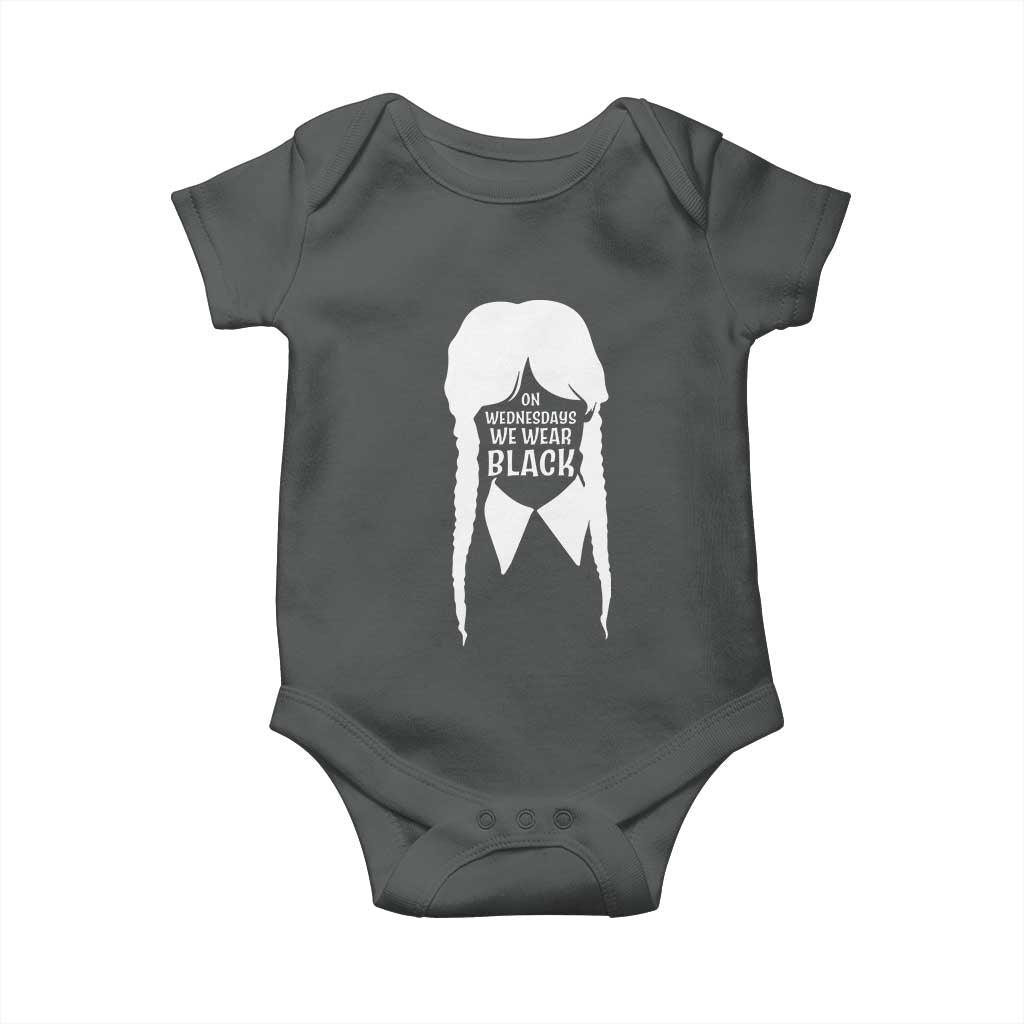 On Wednesdays We Wear Black Baby Onesie Goth Halloween - Wonder Print Shop