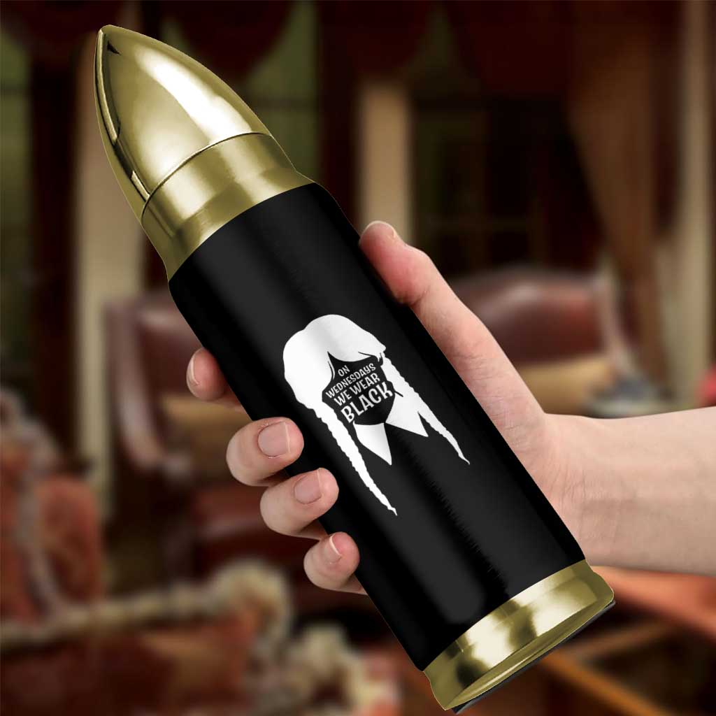 On Wednesdays We Wear Black Bullet Tumbler Goth Halloween - Wonder Print Shop