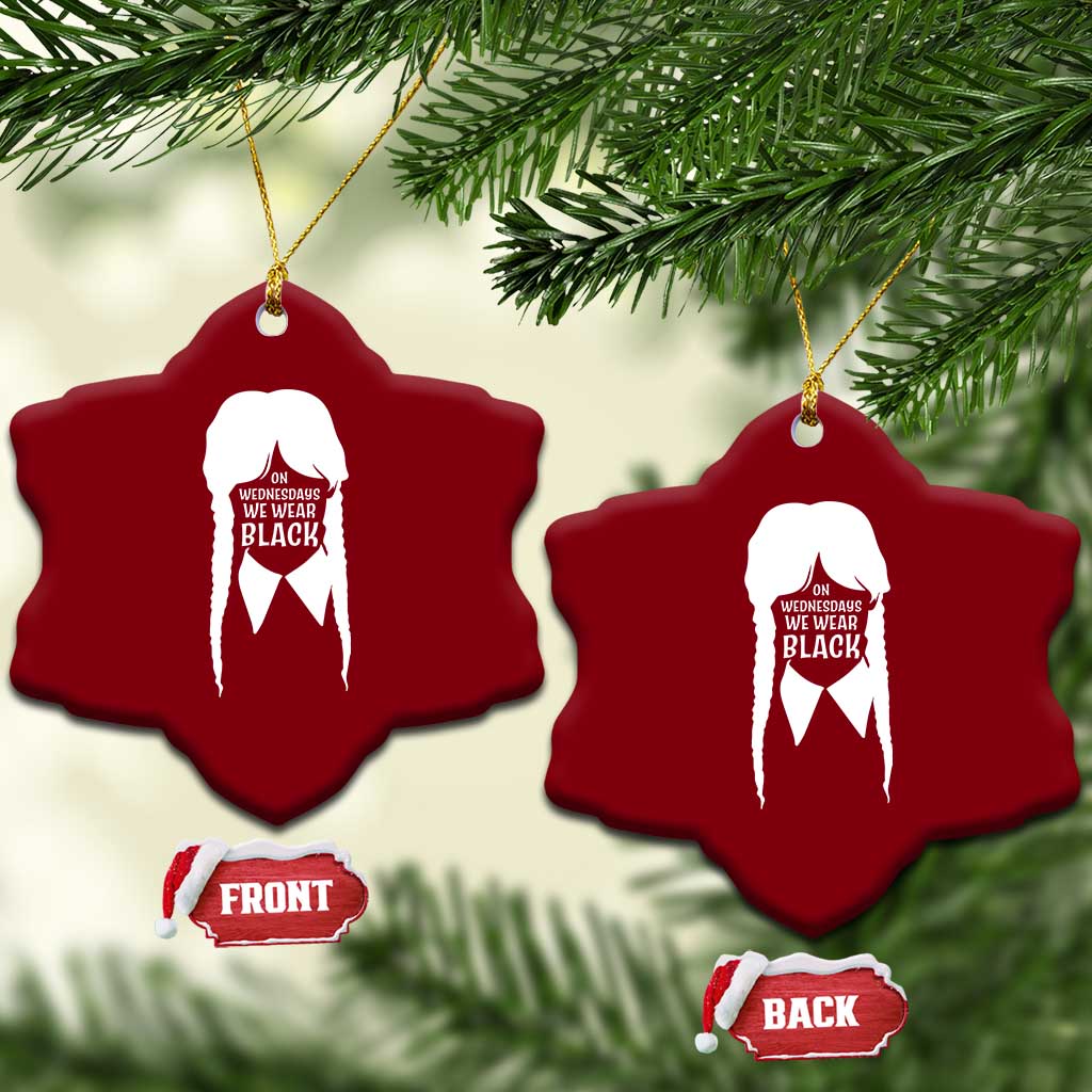 On Wednesdays We Wear Black Ceramic Ornament Goth Halloween - Wonder Print Shop