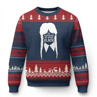 On Wednesdays We Wear Black Ugly Christmas Sweater Goth Halloween - Wonder Print Shop