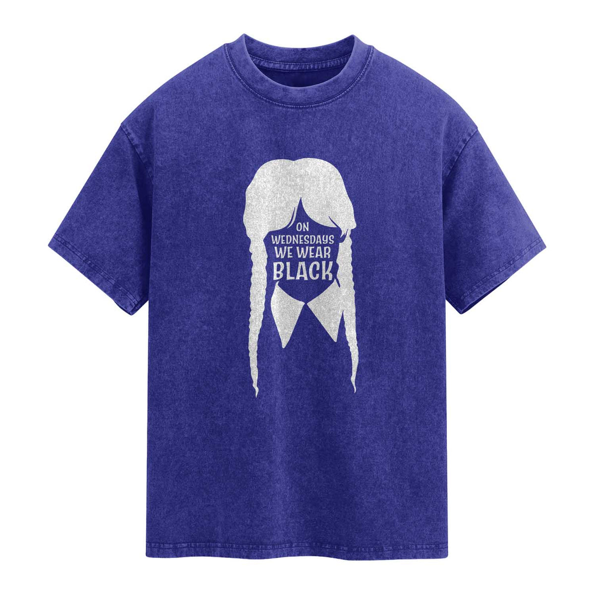 On Wednesdays We Wear Black Washed Cotton T-Shirt Goth Halloween
