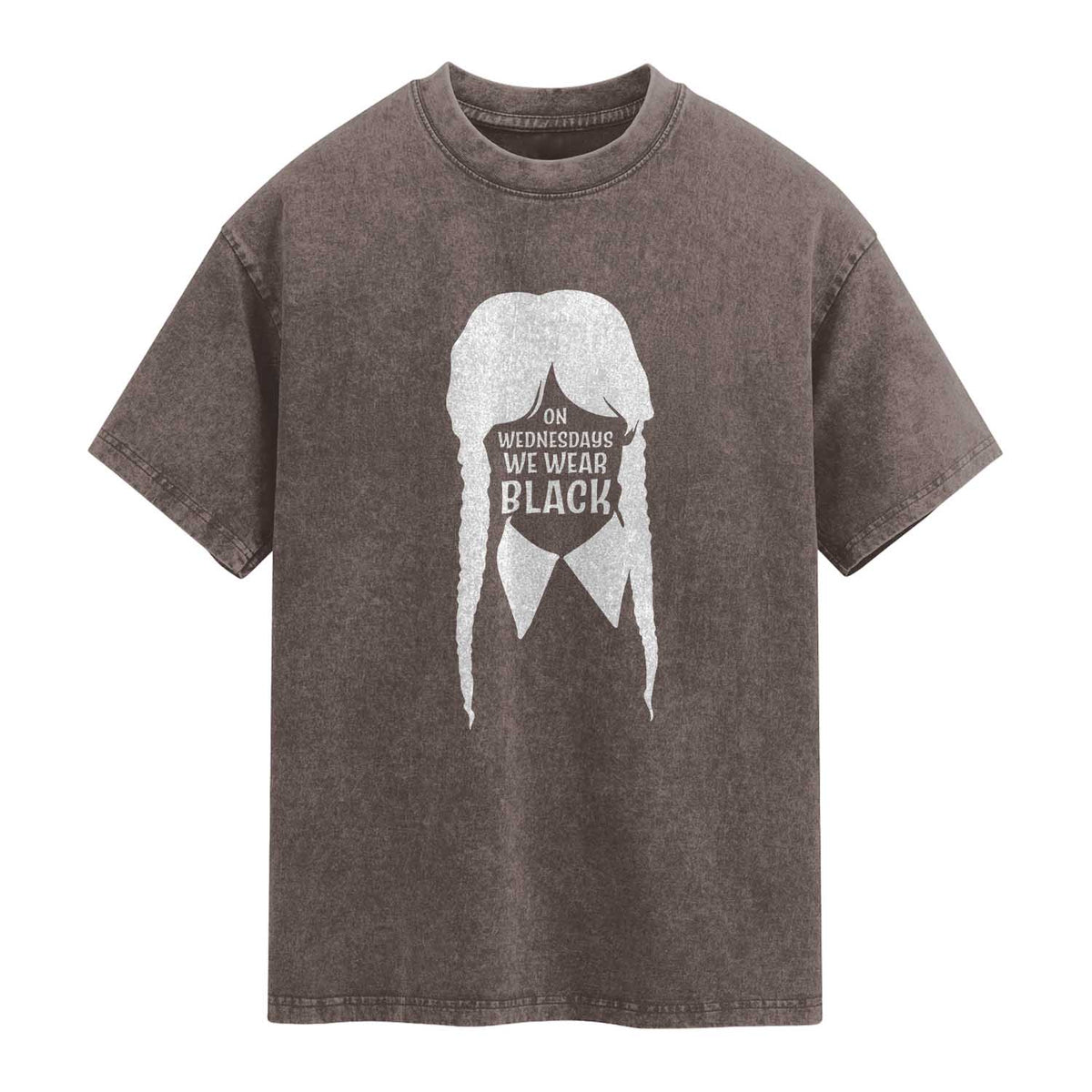 On Wednesdays We Wear Black Washed Cotton T-Shirt Goth Halloween